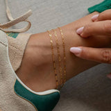 Trendy 18K Gold Paperclip Triple Layer Anklet