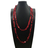 COCONUT SHELL RED MULTI LAYER BEAD VINTAGE NECKLACE_CWMM4571