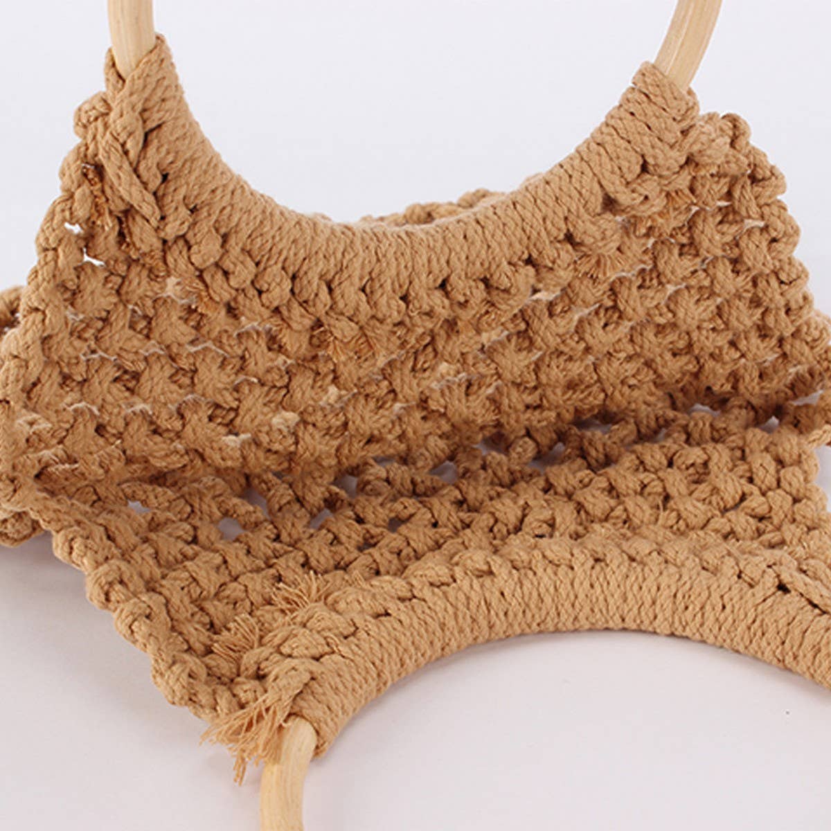 HOLLOW ONE SHOULDER COTTON BEACH WOVEN BAG_CWAB4688