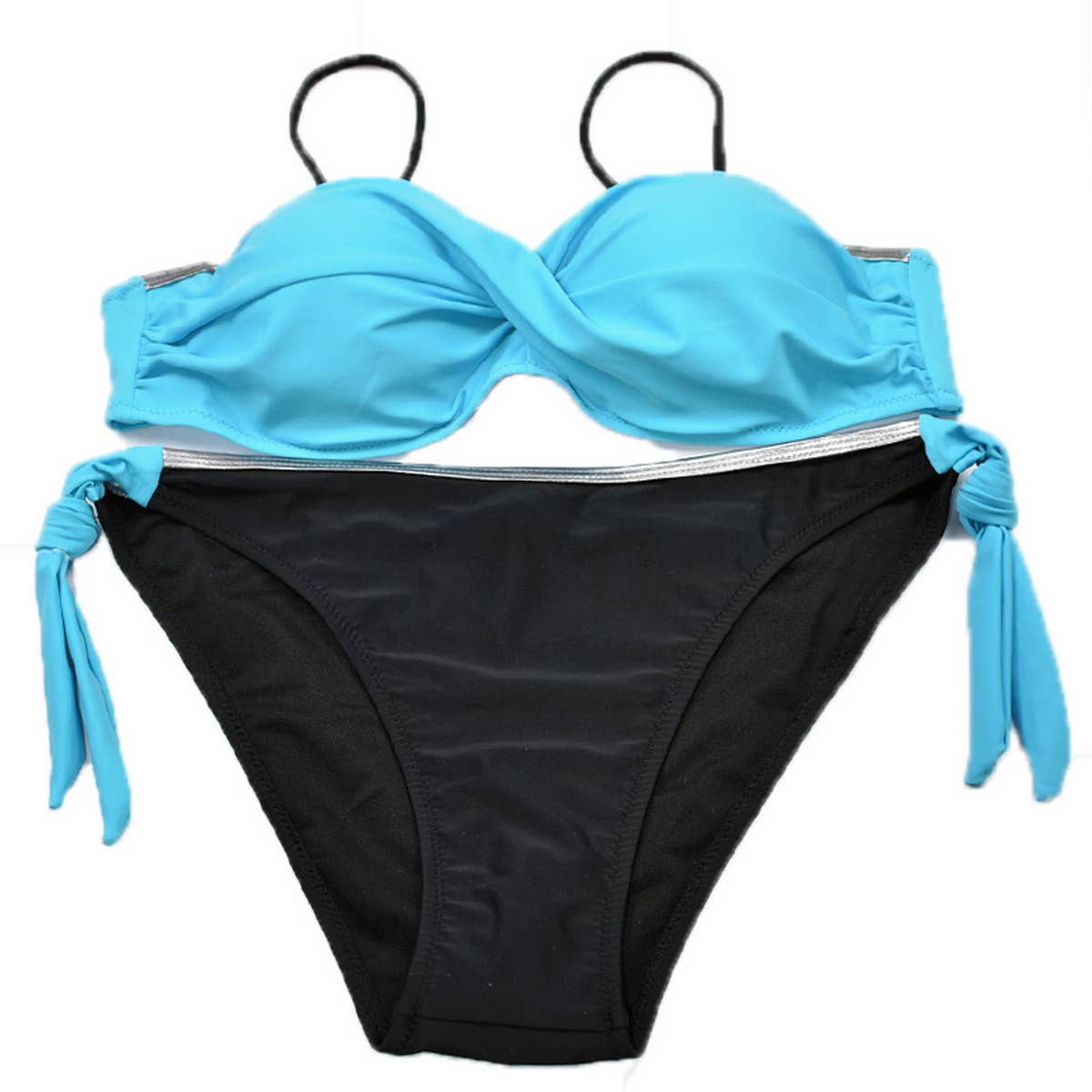 CONTRAST COLOR SEXY SUSPENDER BIKINI SWIMSUIT_CWMW0320