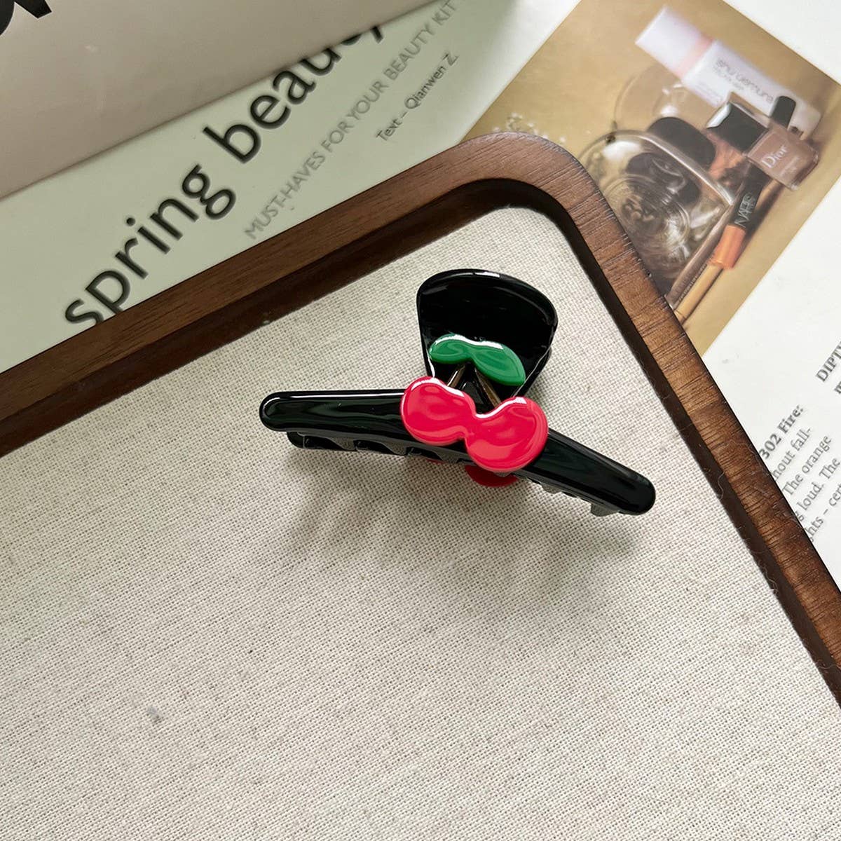 CUTE BOW CHERRY ACETATE HAIR CLAW CLIP FOR GIRLS_CWAHA5779