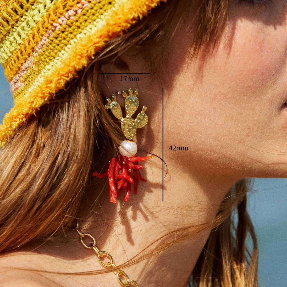FASHIONABLE DESIGN OCEAN CORAL EARRINGS_CWAJE5048