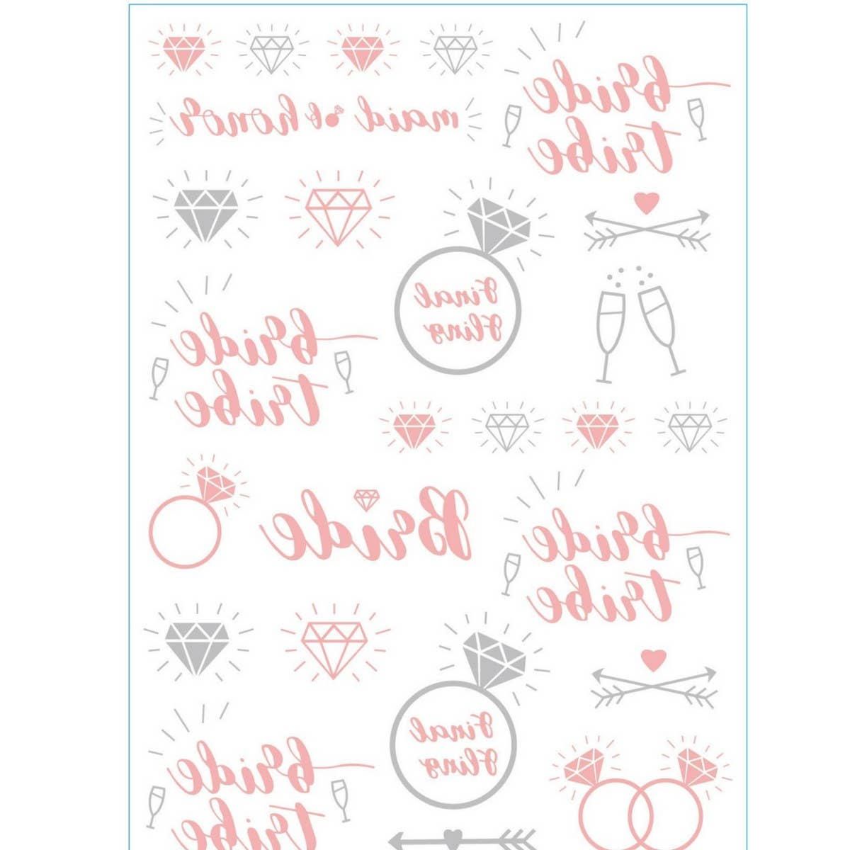 ROSE GOLD BRIDE TATTOOS METALLIC PARTY STICKERS_CWMM8243
