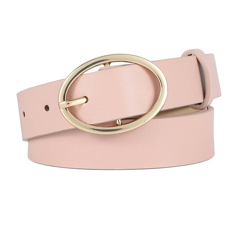 Leopard Print Pu Leather Belt With Round Buckle