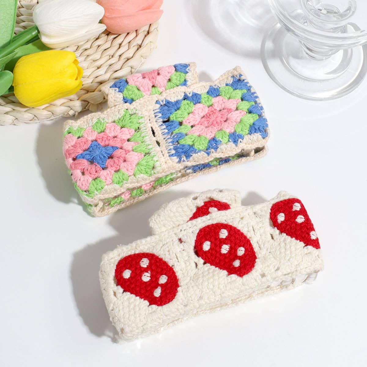 FRENCH KNIT HAIR CLAW 12CM WIDE COLORFUL CLIP_CWAHA2194