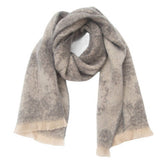 FLORAL JACQUARD SCARF WINTER SHORT FRINGE WRAP_CWASC1279