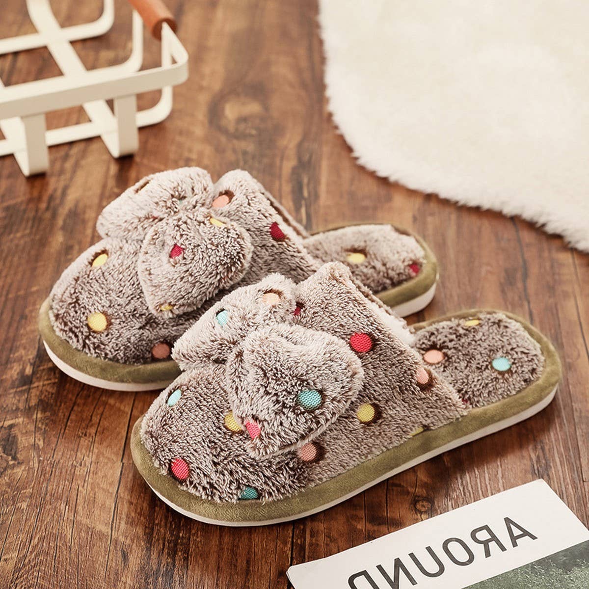 Colorful Butterfly Cotton Slippers_Cwshs0452
