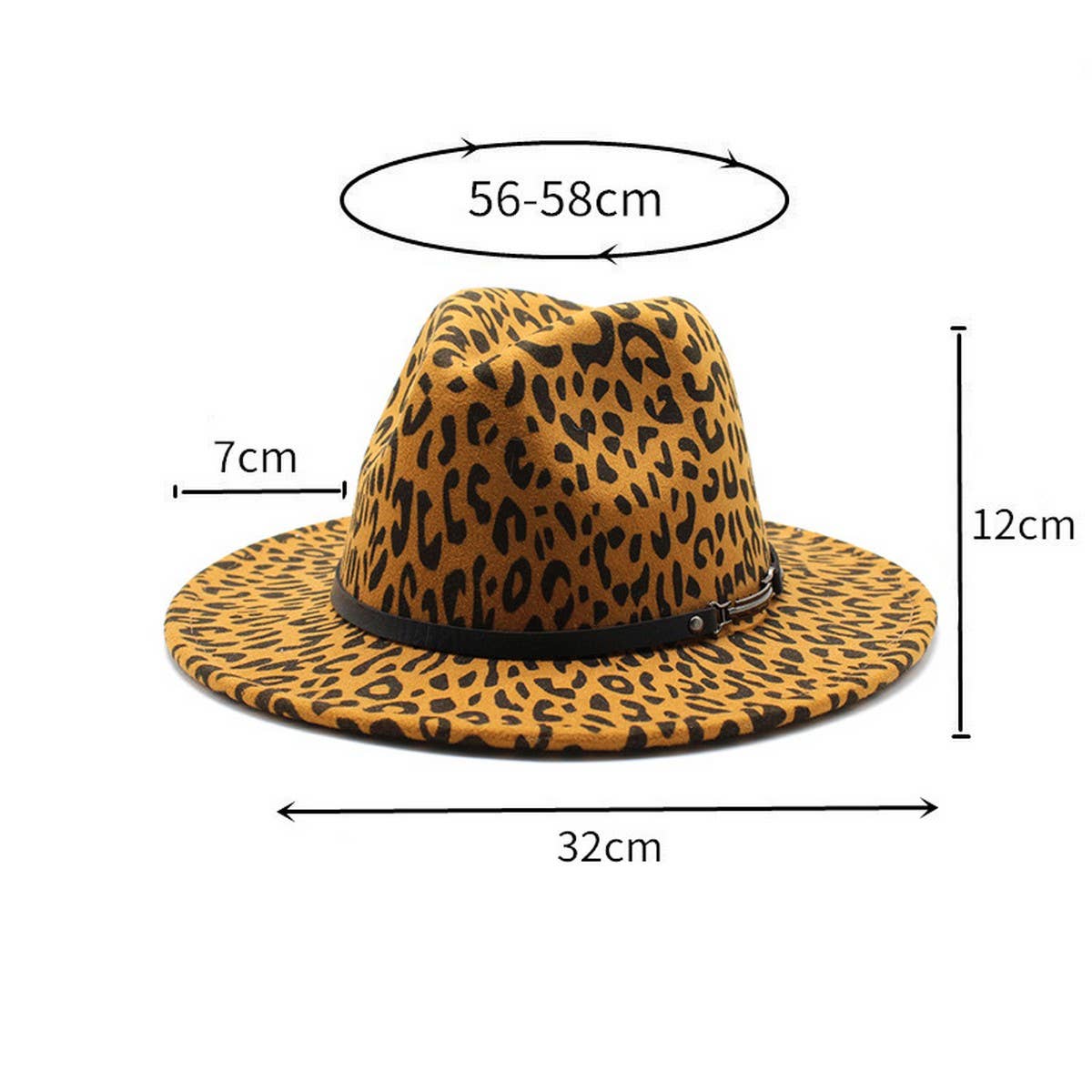 FASHION LEOPARD PRINT WOOLEN HAT JAZZ HAT FELT HAT_CWAH2567