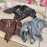 Vintage Paisley Denim Blue Bandana Hair Tie