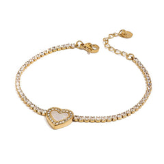 HEART FULL ZIRCON BRACELET IN TITANIUM STEEL_CWAJE4871