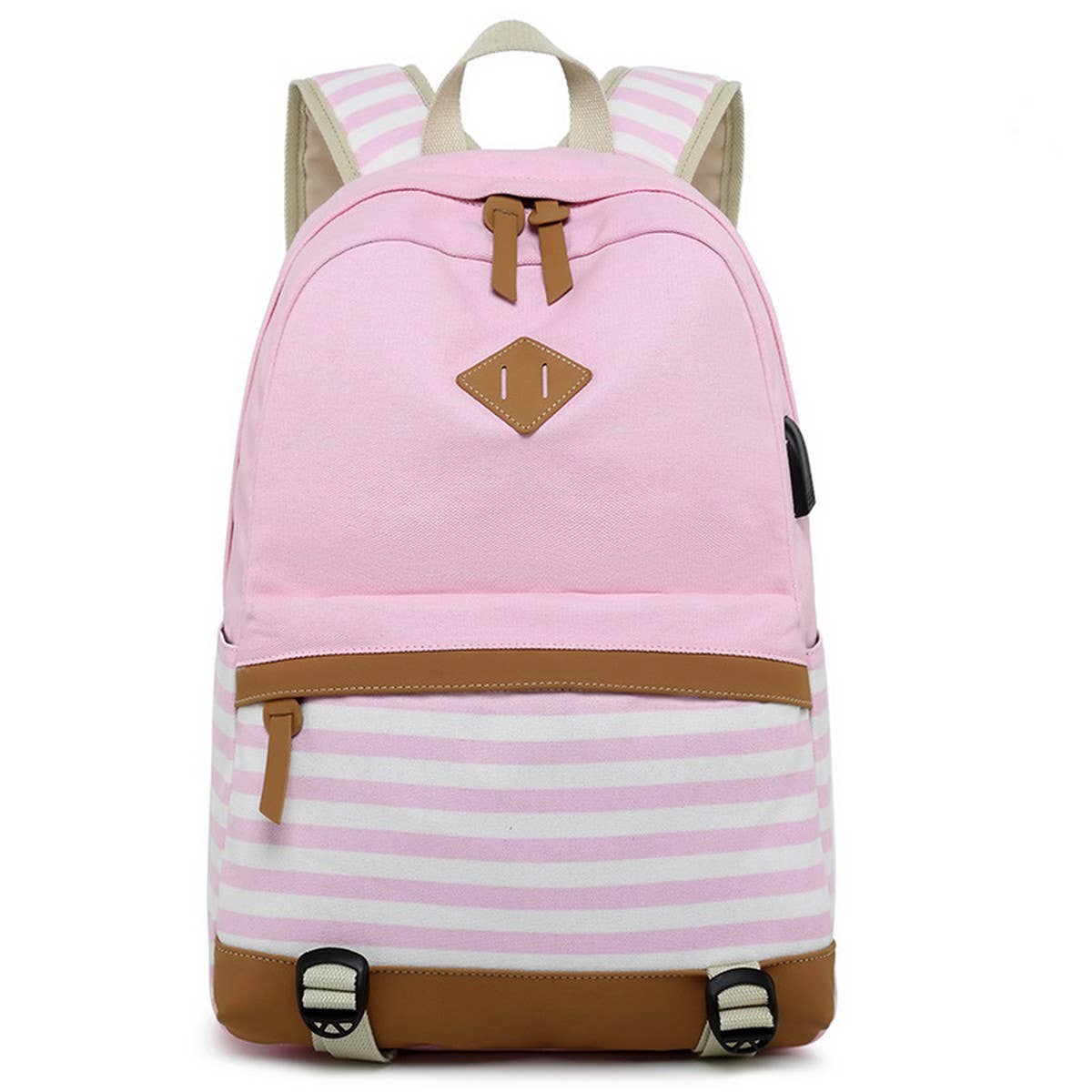 BACKPACKS FOR SCHOOL STRIPED CANVAS LAPTOP BAG_CWAB5510