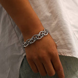 HIP HOP STAINLESS STEEL TWIST ROPE CHAIN BRACELET_CWAJE4603