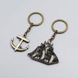 SIMPLE CREATIVE BRONZE SAILBOAT CAR KEYCHAIN_CWMM4718