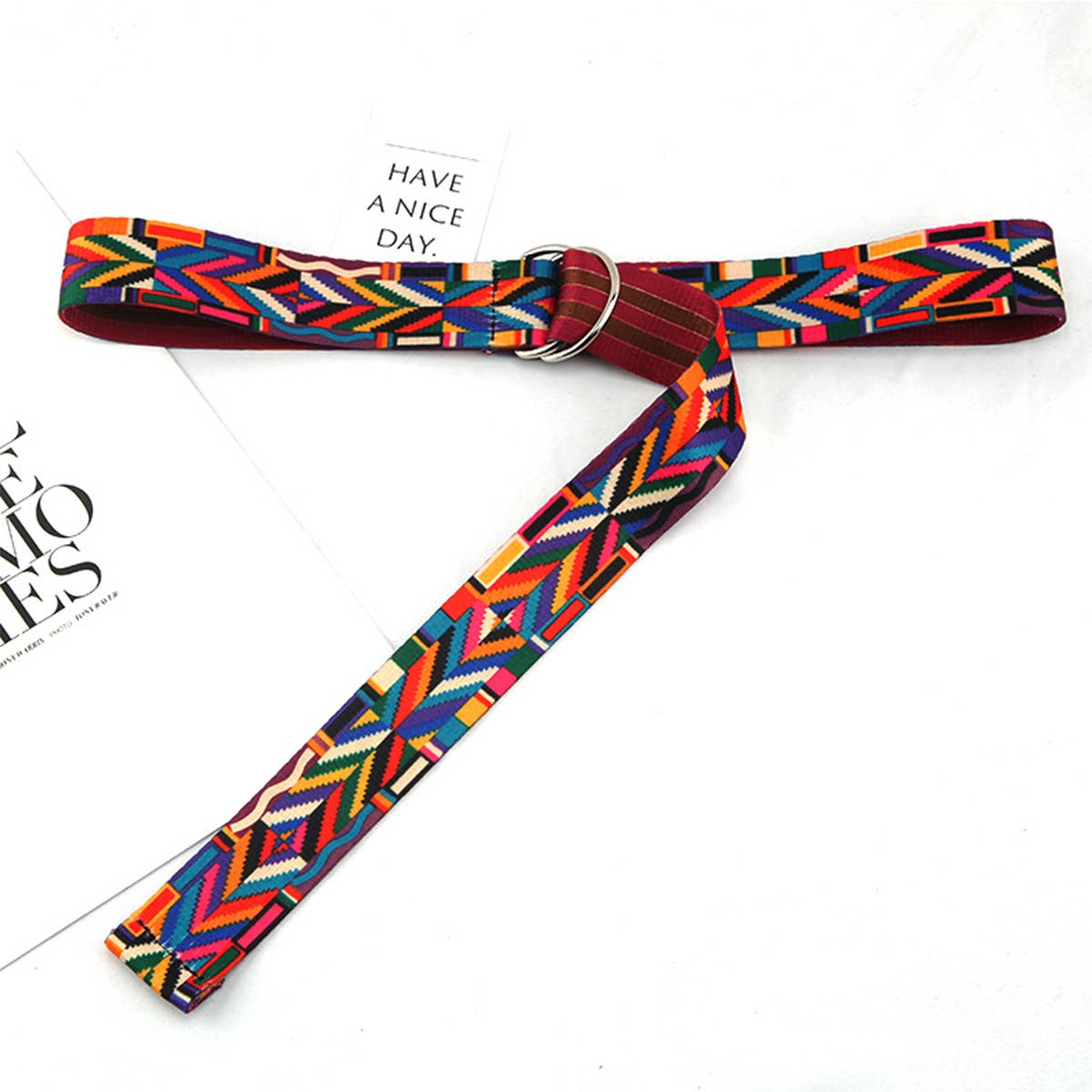 Cwabe0951_Double Buckle Canvas Casual Belt