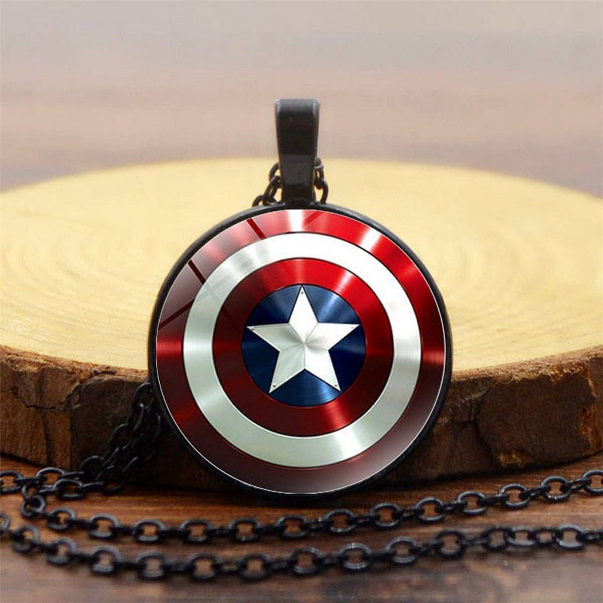 CAPTAIN AMERICA SHIELD TIME GEM NECKLACE_CWAJE0700