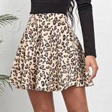 LEOPARD PRINT CORDUROY SKIRT WITH SIDE ZIP_CWBSS0414