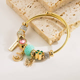 Trendy Moon Butterfly Stainless Steel Bracelet_Cwmm8593