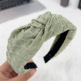 Solid Cross-Knotted Wide-Edge Pressed Hair Band