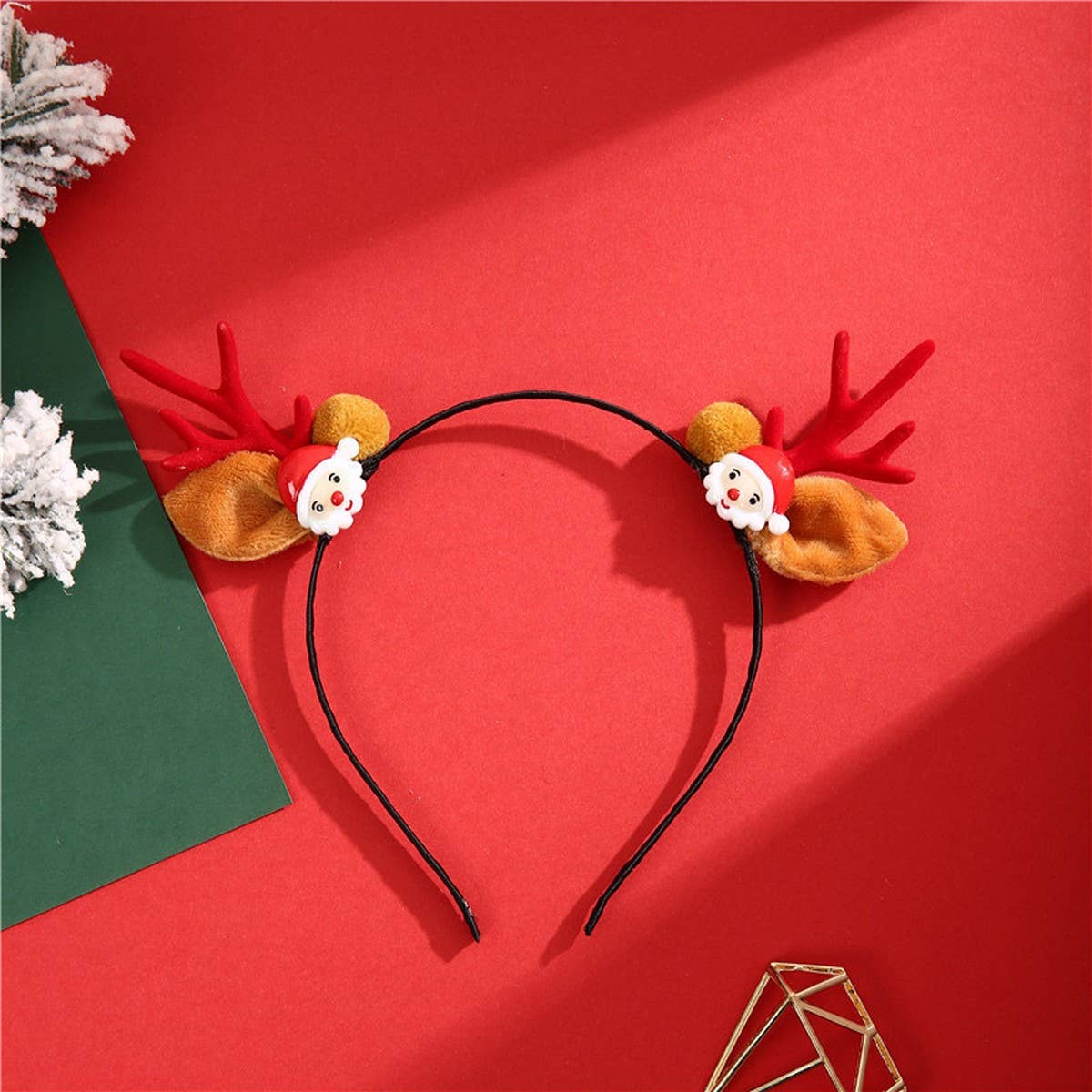 CUTE CHRISTMAS ELK HORN BELL HEADBAND HAIRPIN_CWAHA3427