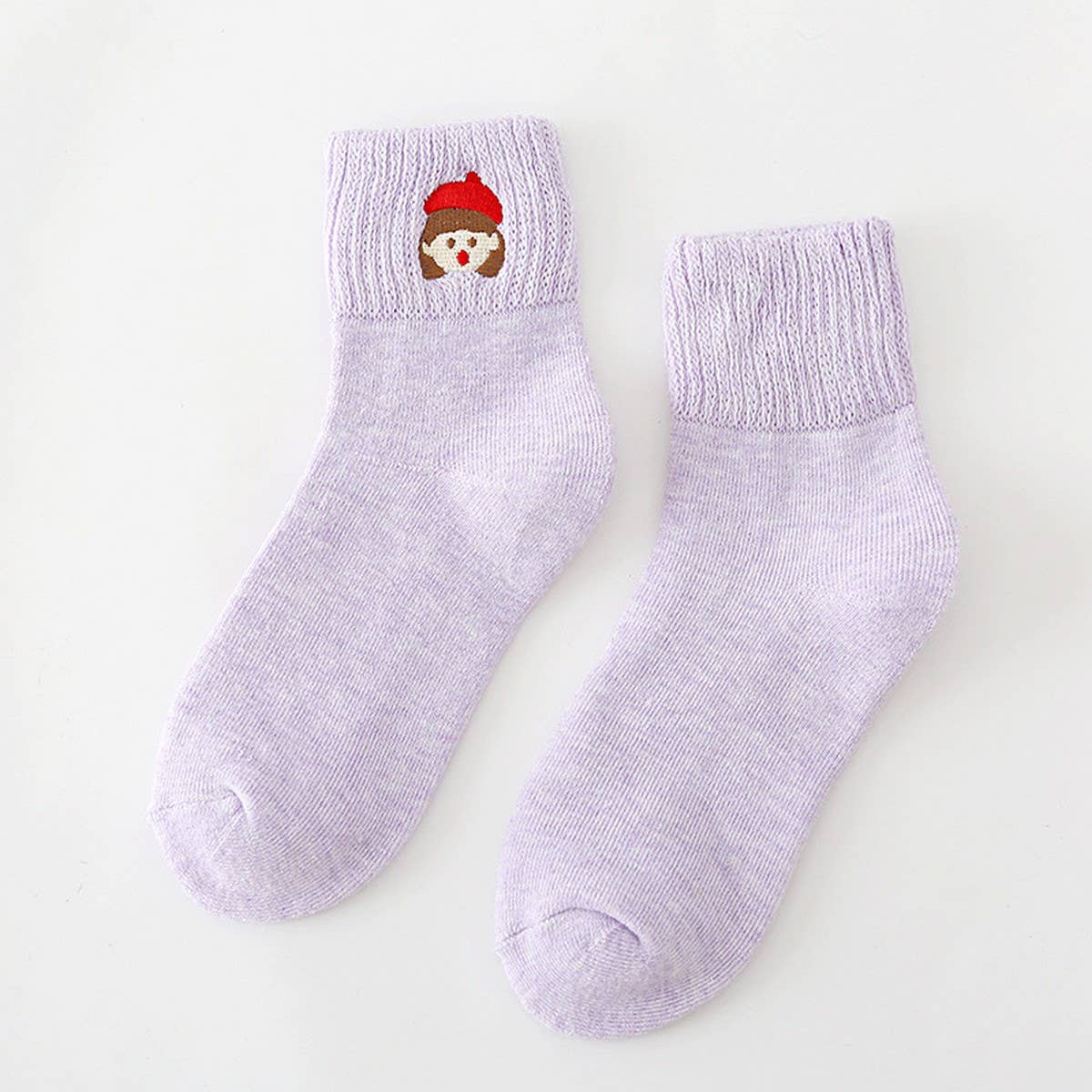 AUTUMN AND WINTER EMBROIDERED TERRY SOCKS_CWMS0990