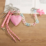 PINK HEART BOW KEYCHAIN WITH BALLOON DOG_CWMM7819