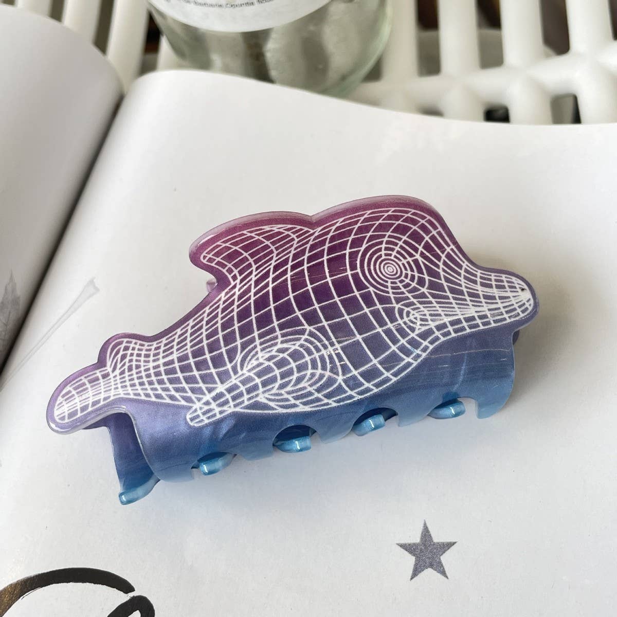Cwaha1546_Dream Color Hair Claw Clip,Bear,Mermaid,Line