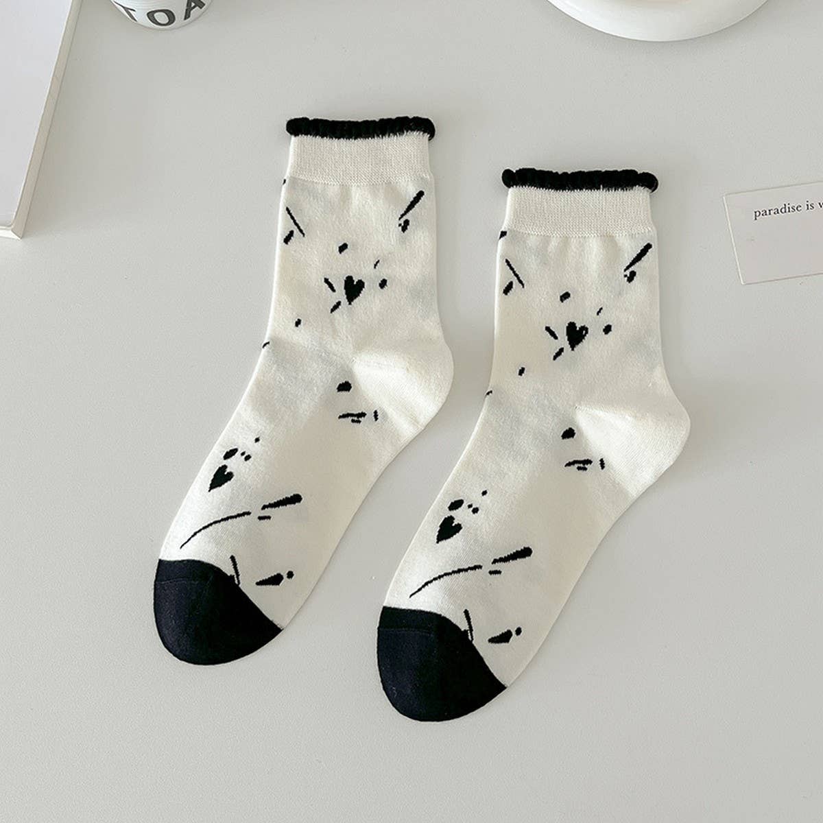 CUTE CARTOON PATTERN PURE COTTON MID CALF SOCKS_CWMS0539