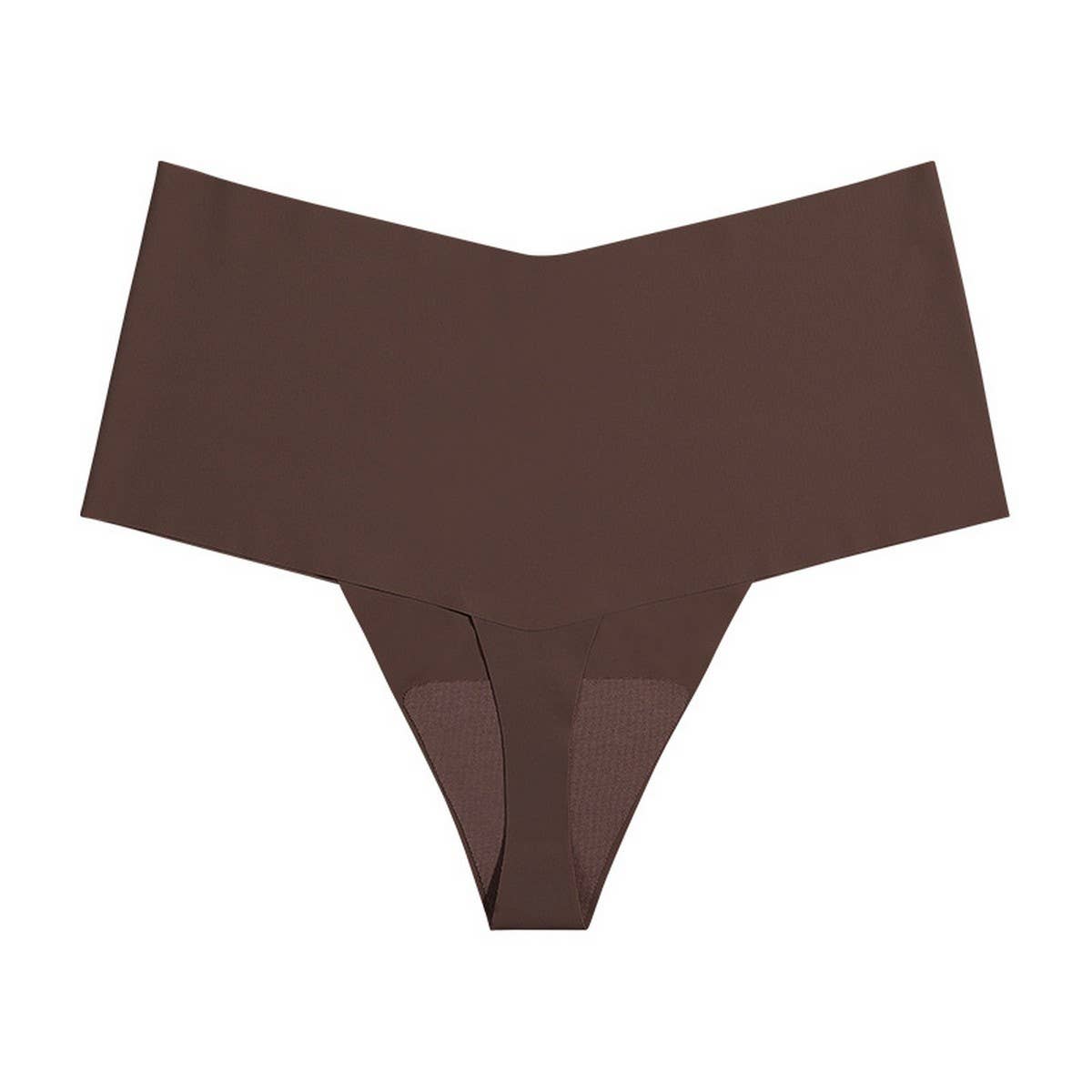 HIGH WAISTED LARGE SIZE SEAMLESS ICE SILK THONG_CWMU0079