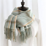 PLAID WINTER SCARF SOFT THICKENED SHAWL FOR WOMEN_CWASC0181