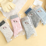 Womens Thick Wool Korean Slouchy Dog Socks_Cwms03287
