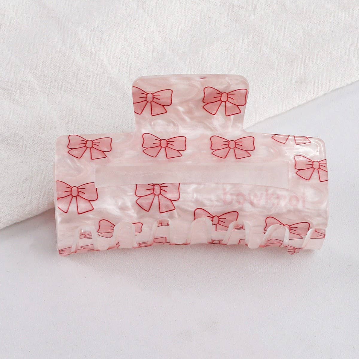Cwaha1610_Cherry Heart Strawberry Rectangle Hair Claw Clip