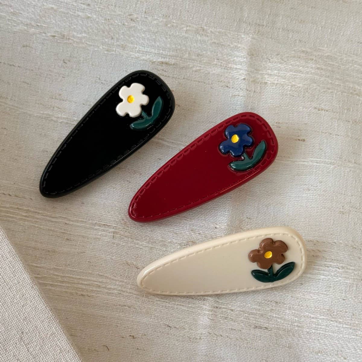 Acrylic Flower Hair Clip Cute Side Bang Barrette_Cwaha07760