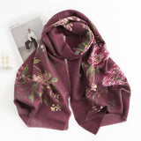 ROSE PRINT TASSEL SCARF BOHO FAUX CASHMERE WRAP_CWASC0456
