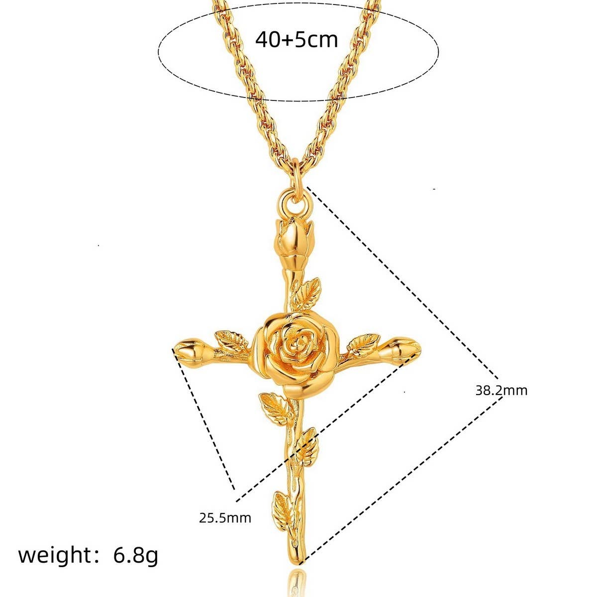 NEW CREATIVE DECEMBER CROSS FLOWER NECKLACE_CWMM3746