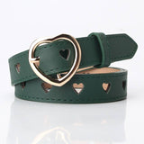 Non-Perforated Heart-Shaped Hollowed-Out Belt