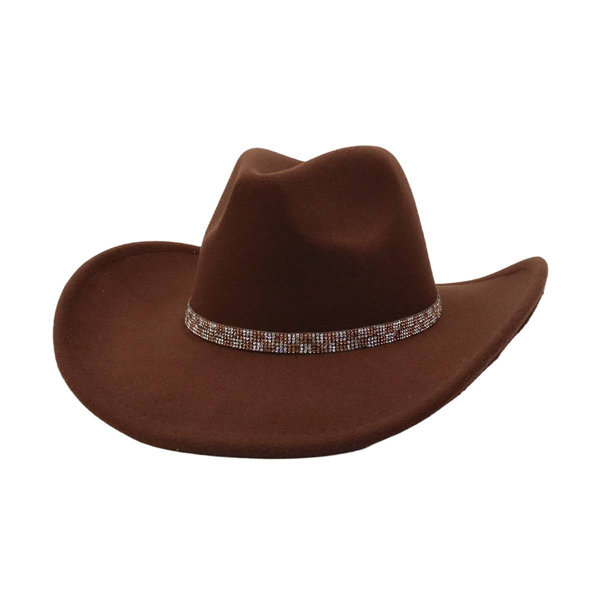 Western Ethnic Felt Cowboy Fedora Hat_Cwah04408