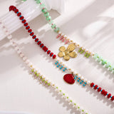 ELEGANT DYED STONE NECKLACE WITH PEARL TASSELS_CWMM8819