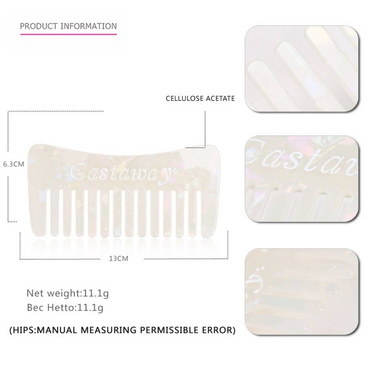 ACETATE HAIR COMB ANTI STATIC HAIR COMB_CWAHA4195