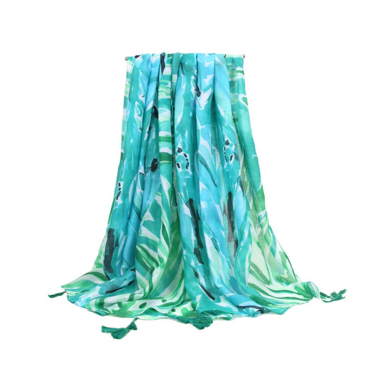 BANANA LEAF PRINT SCARF GREEN SUMMER BEACH WRAP_CWASC0676