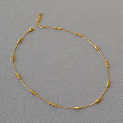 HANDMADE SHINY BEVEL SQUARE BEAD NECKLACE_CWAJE2121