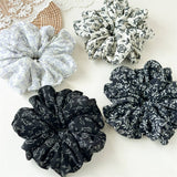 Ink Print Wide Hair Scrunchie High Elastic_Cwaha07607