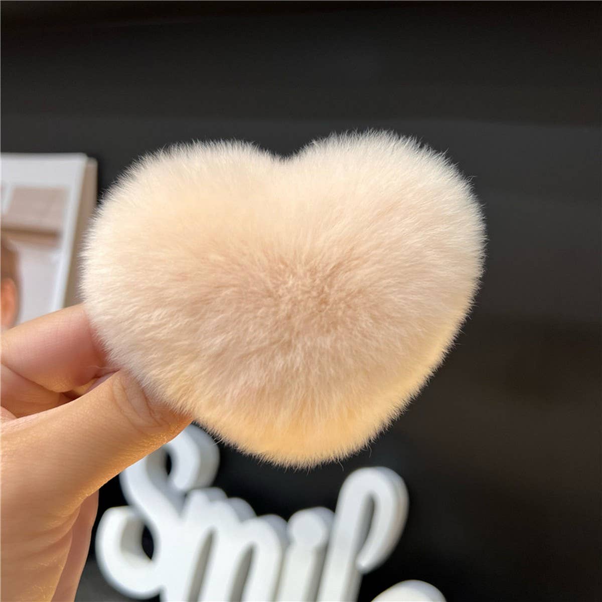 CUTE REX RABBIT HEART HAIR CLIP FLUFFY BB PIN_CWAHA3309