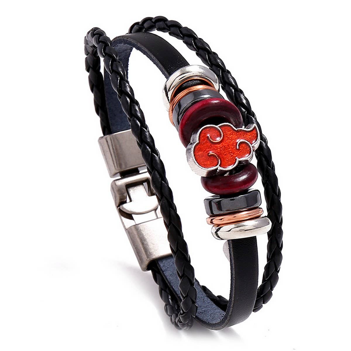 PERSONALIZED ANIME BRAIDED PUNK LEATHER BRACELET_CWMM4526