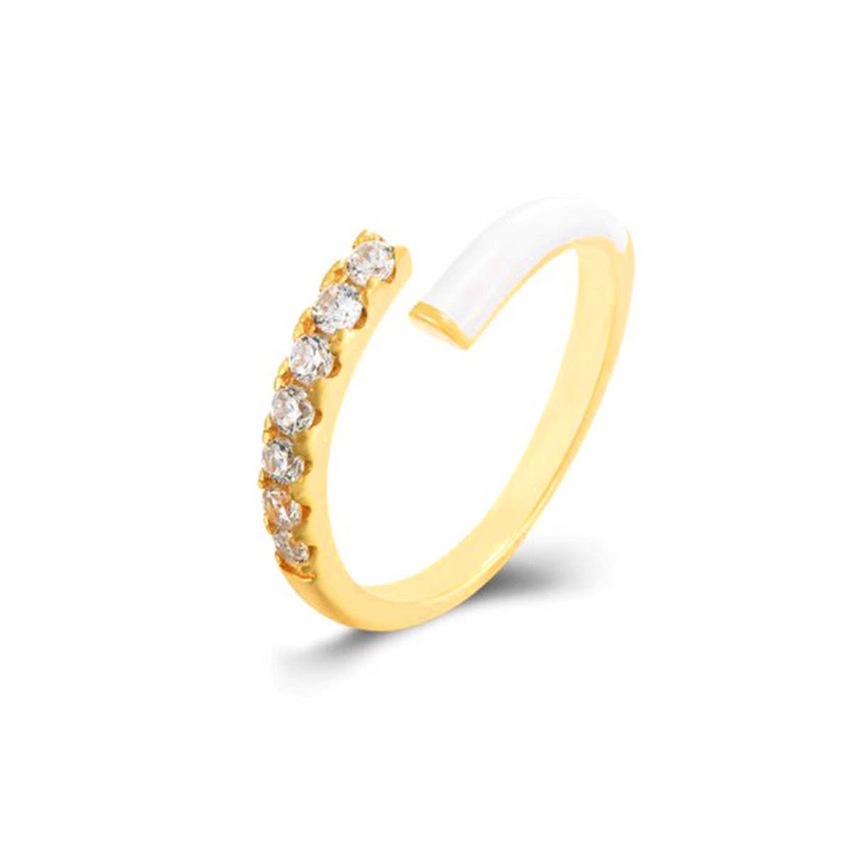 DOUBLE LAYER COLOR OIL DROP OPEN RING_CWAJE1737