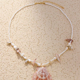 BEACH SHELL OCEAN SCALLOP PENDANT NECKLACE_CWAJE1561