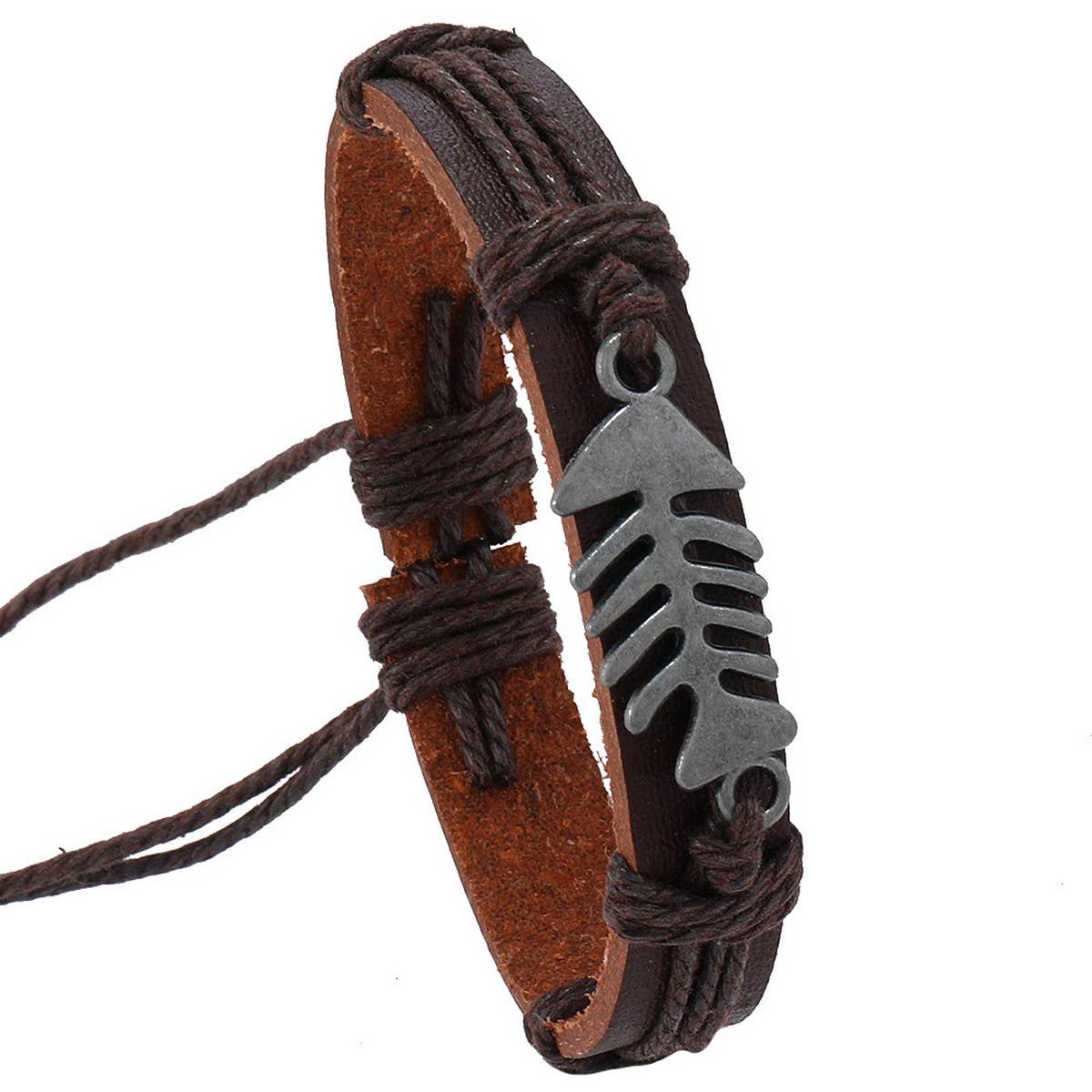 SIMPLE HAND WOVEN VINTAGE LEATHER BRACELET_CWMM4530
