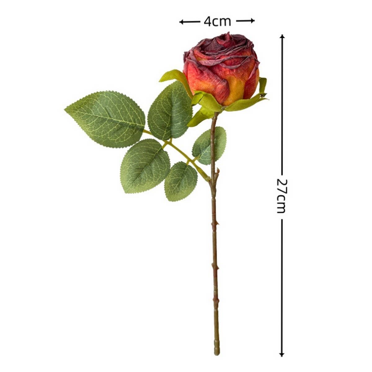 Vintage Single Head Rose Bouquet With Burnt Edges_Cwmm6509