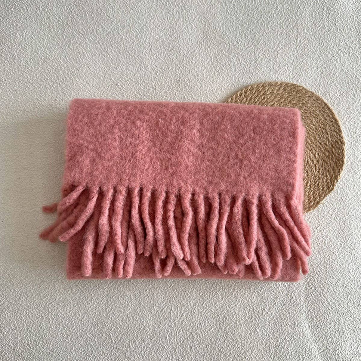 SOFT MERINO WOOL SOLID SCARF WHITE WINTER WRAP_CWASC2294