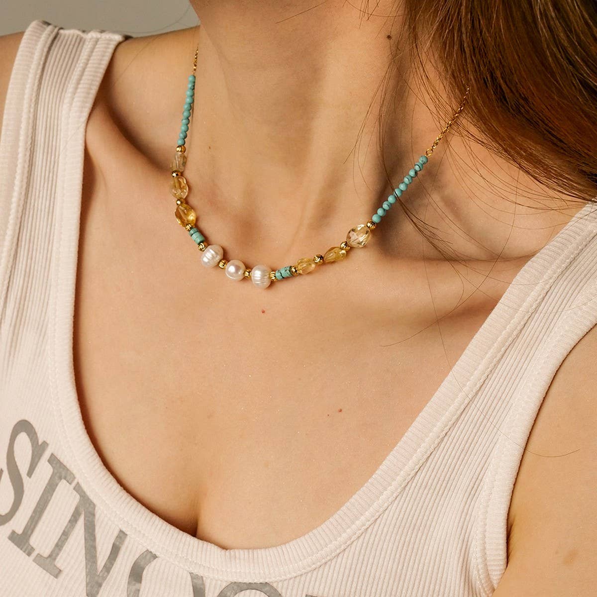 SUMMER COLORFUL PEARL BEADS NECKLACE_CWAJE1422