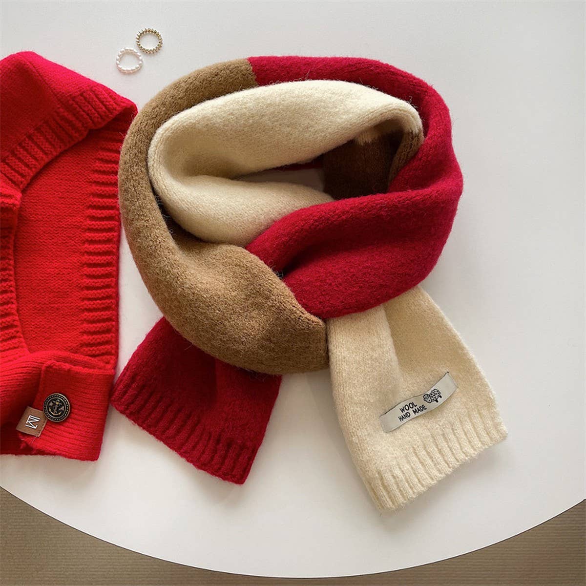 Faux Cashmere Knit Scarf - Thick Winter Neck Wrap_Cwasc02951